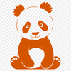 Simple Panda Bear Design A black and white illustration of a panda bear in a simple design.
