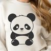Line Drawn Panda in Nature A simple line-drawn illustration of a panda in its natural habitat.