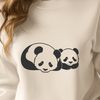 Wild Panda Close-up in Vector Black and White Close-up illustration of a wild panda in black and white vector design.
