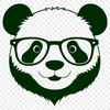 Cute Panda in Glasses Illustration An illustration of a panda wearing glasses in a cute and playful pose.