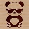 Adorable Animal SVG Graphic An illustration of a panda wearing sunglasses, depicted in bold vector lines suitable for digital use.