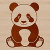 Free Panda Animal Clip Art SVG Design A detailed illustration of a panda bear in a digital vector format.
