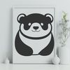 Free Vector Panda Graphics A detailed illustration of a wild panda in its natural habitat, created as a vector graphic.