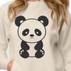 Adorable Mammal Design Close-up illustration of a panda's face, showcasing its distinctive markings and fur texture.