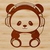 Cute Panda in Headphones SVG A cute illustration of a panda wearing headphones, suitable for various creative projects.