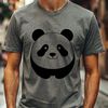 Simple Black and White Panda Design Black and white illustration of a panda bear.