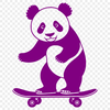 Playful Panda Illustrations A stylized illustration of a black and white giant panda bear in various poses.