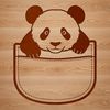 Adorable Giant Panda in Forest Setting Illustration A cartoon-style illustration of a giant panda standing on its hind legs in a forest setting.