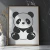 Wild Panda Silhouette Vector An outline vector image of a wild panda animal, suitable for digital use.