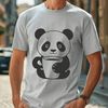 Cute Panda Clipart A digital illustration of a cute giant panda sitting on its haunches, highlighting its distinctive black and white markings.