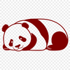 A vector illustration of a relaxed giant panda sitting on its haunches.