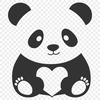 Wildlife Panda Clip Art SVG Vector illustration of a panda bear in a natural habitat setting, suitable for various digital applications.