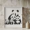 Gentle Giant Panda Illustration A detailed illustration of a giant panda bear in its natural habitat.