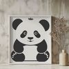Whimsical Panda in Nature A digital illustration of a giant panda in a natural habitat setting.