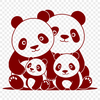 Free Panda Clip Art SVG A simplified illustration of a giant panda, suitable for digital use.