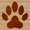 Animal Footprint Illustration Vector An illustration of a single animal paw print with detailed lines and shapes.