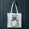 Raccoon peeking from pocket SVG A vector illustration of a raccoon peeking out from behind a pocket, rendered in a simple design style.