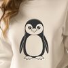 Simple Penguin Illustration Template An isolated outline image of a bird species, specifically a penguin, created as a scalable graphic.