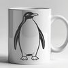 Silhouette Penguin Illustration A stylized illustration of a penguin in black silhouette, suitable for vector design projects.