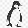 A stylized illustration of a penguin, suitable for various design applications including vector art and clip art.