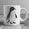 Black and White Penguin SVG File A black and white illustration of a penguin in a realistic style.