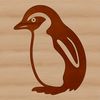 Vector Line Art of a Penguin on Ice Simple line drawing illustration of a penguin standing on ice.