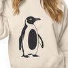Cute Penguin Silhouette in Editable Vector Format An editable vector graphic of a single penguin bird in a simple design style.