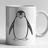 A digital rendering of a bird species, specifically a penguin, created using scalable graphics.