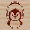 Cute Penguin Wearing Headphones Illustration A simple illustration of a penguin wearing headphones, designed as vector art.