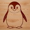 A simple vector graphic representation of a penguin, suitable for digital design and cutting machine use.