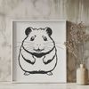 Happy Hamster Vector Graphic A simple illustration of a happy hamster in a cage, suitable for personal or commercial design projects.