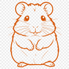Colorful Hamster Illustration for Design Projects A colorful illustration of a happy hamster in a cage.