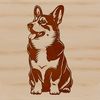 Illustration of a Corgi Dog Breed A sitting corgi dog breed, illustrated as a vector graphic.