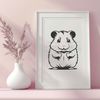 Cute Hamster Illustrations for Vector Design A detailed illustration of a hamster in various poses, ideal for use as vector art in graphic design projects.