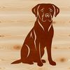 Free Vector Labradoodle Clip Art Design Illustrated depiction of a sitting Labrador Retriever, suitable for use in vector graphics and design projects.