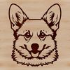 Free SVG Corgi Head Clipart A high-quality digital illustration of a corgi's head.