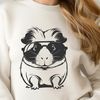 Stylish Guinea Pig Clip Art A cartoon guinea pig wearing sunglasses for pet owners to use as clip art.