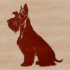 Cute Sitting Dog Portrait A close-up illustration of a sitting Miniature Schnauzer, a small breed dog with distinctive facial features.