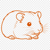 Friendly Furry Friend Clip Art A simple line drawing of a hamster designed as clip art for various uses.