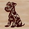 Vector Design Miniature Schnauzer Dog Silhouette Miniature Schnauzer breed dog sitting on a surface, suitable for vector design and clip art.