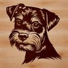 Beautiful Dog Face Illustration SVG A portrait illustration of a miniature schnauzer dog with distinctive facial features and beard.