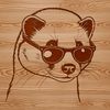 A cartoon ferret wearing sunglasses, depicted in simple vector art style.