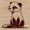 Vector Ferret Illustration Download A vector illustration of a domesticated ferret in a sitting position.