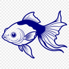 Cute Fish Illustration SVG File A digital illustration of a goldfish, ideal for vector art designs.