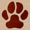 Vector illustration of a single animal paw print, suitable for digital cutting machines and graphic design projects.