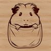 Rounded Guinea Pig Illustration A small domesticated guinea pig with a rounded body and long fur.