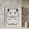 Cuddly Hamster Illustration A detailed illustration of a small furry hamster, suitable for use in graphic design and digital art projects.