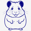 Small Furry Friend SVG Design An SVG illustration of a small furry hamster sitting on its hind legs.