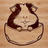 Pocket-Sized SVG Image Download A digital illustration of a Guinea Pig in vector format, suitable for cutting machines or laser cutters.