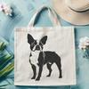 Cute Standing Boston Terrier Clip Art Illustration of a standing Boston Terrier dog in vector format.